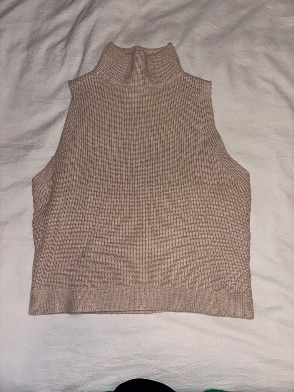 She + Sky Sleeveless Turtleneck Sweater - Taupe